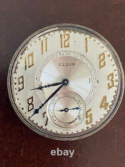 Vintage 12s Elgin Pocket Watch Movement, Gr. 345, Running Good, Year 1925