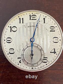 Vintage 12s Illinois Pocket Watch Movement, Gr. 405, Running Great, Year 1923
