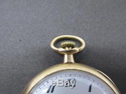 Vintage 14k Solid Yellow Gold Hamilton 12s Pocket watch 45mm 914 Movement