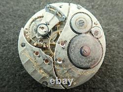 Vintage 16 Size Elgin B. W. Raymond Pocket Watch Movement Not Running