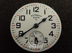 Vintage 16 Size Elgin O. F. Pocket Watch Movement Grade 571 Running