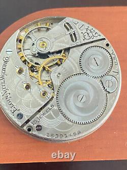 Vintage 16 Size Elgin Pocket Watch Movement, Gr. 152, Fancy Dial, Bad Staff