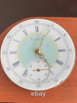 Vintage 16 Size Elgin Pocket Watch Movement, Gr. 312, Bad Staff, Fancy Dial