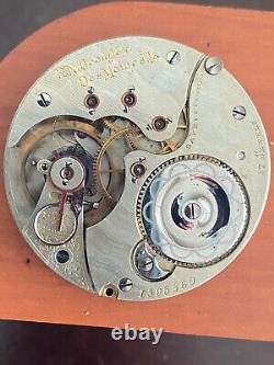 Vintage 16 Size Illinois Pocket Watch Movement, Gr. 174, Keeping Time, Getty