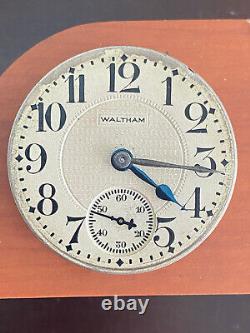 Vintage 16 Size Waltham Pocket Watch Movement, Gr. Riverside, Keeping Time, 19j