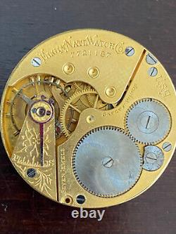 Vintage 16s Elgin Pocket Watch Movement, Gr. 151, Nice Fancy Dial, Keeping Time