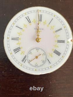 Vintage 16s Elgin Pocket Watch Movement, Gr. 210, Not Running, Broken Staff