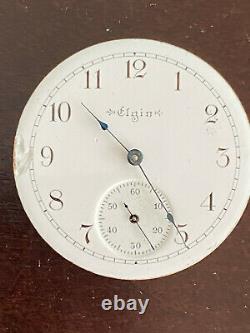 Vintage 16s Elgin Pocket Watch Movement, Gr. 211, Keeping Time, Year 1900