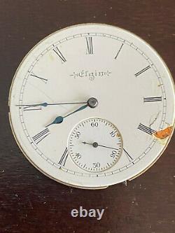 Vintage 16s Elgin Pocket Watch Movement, Gr. 241,3 Finger Bridge, Runs Good