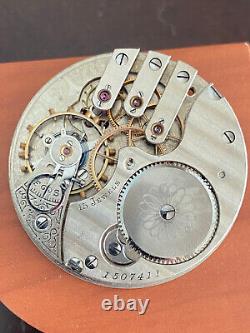 Vintage 16s Illinois Pocket Watch Movement, Gr. 183, Keeping Time, Getty Model 4