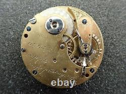 Vintage 18 Size E. Howard & Co. Pocket Watch Movement Not Running