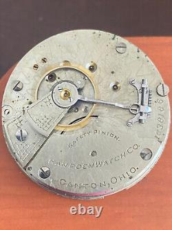 Vintage 18 Size Hampden Pocket Watch Movement, Gr. 45, Keeping Time, Year 1903