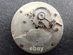 Vintage 18 Size New Railway Hampden O. F. Pocket Watch Movement Not Running