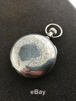 Vintage 18 Size Waltham Coin Silver Hunting Pocket Watch Running Grade 85