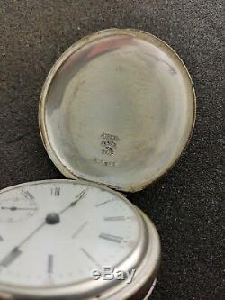 Vintage 18 Size Waltham Coin Silver Hunting Pocket Watch Running Grade 85