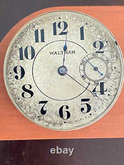 Vintage 18 Size Waltham Pocket Watch Movement, Gr. 25, Keeping Time, 15 Jewel