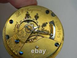 Vintage 1890 Elgin B. W. Raymond 15j 18s Pocket Watch Movement Nice Dial Repair