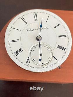 Vintage 18s Hampden Pocket Watch Movement, Gr. 45, Keeping Time, Year 1889
