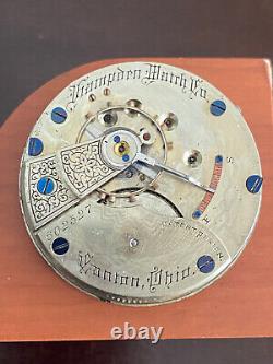 Vintage 18s Hampden Pocket Watch Movement, Gr. 45, Keeping Time, Year 1889
