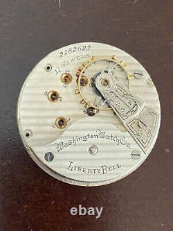 Vintage 18s Illinois/washingtion W. Co. Liberty Bell Pocket Watch Movement, Gr. 69