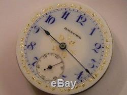 Vintage 1906 Rockford 16s Fancy Multi-colored Fine Dial Pocket Watch Movement