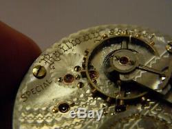 Vintage 1911 Hampden Railway Special 23j 5ap 18s Pocket Watch Movement Repair