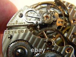 Vintage 1919 Hamilton 992 16s 21j Railroad Grade Pocket Watch Movement Repair