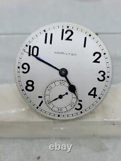 Vintage 1948 Hamilton 992 B Open Face Pocket Watch Movement -16 S! 21 J! RUN