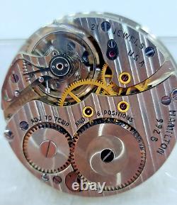 Vintage 1965 Hamilton 992 B Open Face Pocket Watch Movement -16 S! 21 J! RUN