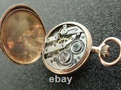 Vintage 26.75mm Swiss O. F. Pocket Watch With Solid Gold Case Not Running