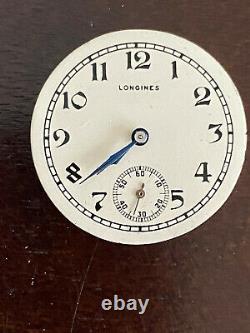 Vintage 30mm Longines Pocket Watch Movement, Runs Good