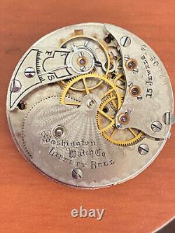 Vintage 34.68mm Washington Watch Co. Liberty Bell Pocket Watch Movement, K. T