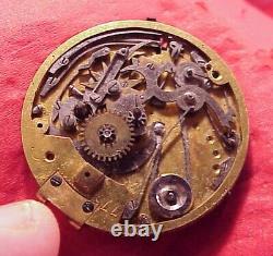 Vintage 37mm Verge Fusee Repeater Gregson A Paris Pocket Watch Movement France