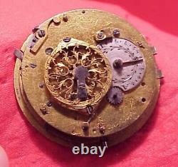 Vintage 37mm Verge Fusee Repeater Gregson A Paris Pocket Watch Movement France