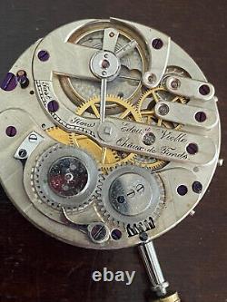 Vintage 38.16mm Edou D Vielle Chaux De Fonds Pocket Watch Movement, Keeping Time