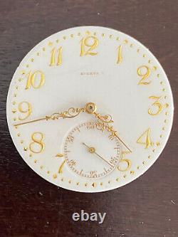 Vintage 38.31mm Longines Pocket Watch Movement, Gr. 18.90, Keeping Time, Fancy Dial