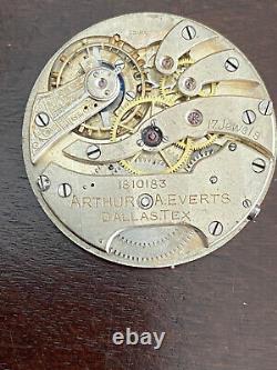 Vintage 38.31mm Longines Pocket Watch Movement, Gr. 18.90, Keeping Time, Fancy Dial