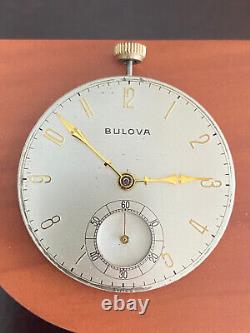 Vintage 38.40mm Bulova Pocket Watch Movement, Gr. 17ah, Running Great, 17 Jewel