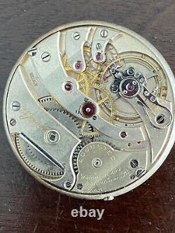 Vintage 38.5mm Agassiz Pocket Watch Movement, Running Good, High Grade, 21 Jewel