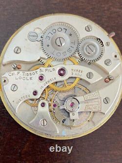 Vintage 41mm Tissot Locle Pocket Watch Movement, Runs Strong