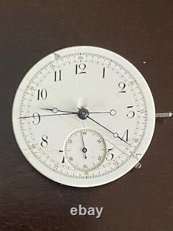 Vintage 42.7mm High Quality Swiss Chronograph Pocket Watch Movement, Running