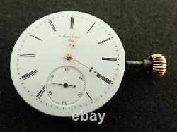 Vintage 43.3mm C. Faiure Perrin Locle H. C. Pocket Watch Movement Keeping Time