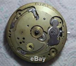 Vintage 43.4mm Pocket Watch Chronograph Movement Ticking! For SPARES / REPAIR