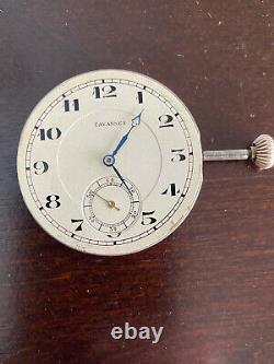 Vintage 43mm Tavannes Pocket Watch Movement, Ref. 954, Keeping Time