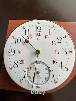 Vintage 44.10mm Omega Pocket Watch Movement, Running Strong, 24 Hr Military Dial