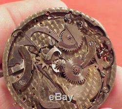 Vintage 44mm Slide 1/4 Repeater Dunand Open Face Pocket Watch Movement