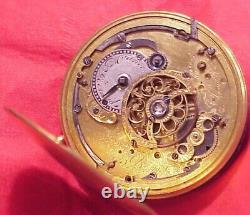 Vintage 48MM BREGUET A PARIS 1/4 REPEATER VERGE FUSEE POCKET WATCH MOVEMENT