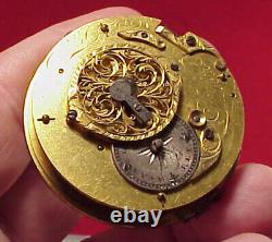 Vintage 48MM FUSEE VERGE DUBOIS ET FILS GOLD HAND POCKET WATCH MOVEMENT