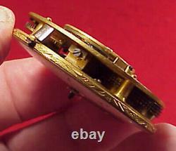 Vintage 48MM FUSEE VERGE DUBOIS ET FILS GOLD HAND POCKET WATCH MOVEMENT