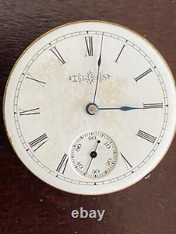 Vintage 6s Illinois Pocket Watch Movement, Gr. 141, Runs Good, Year 1891